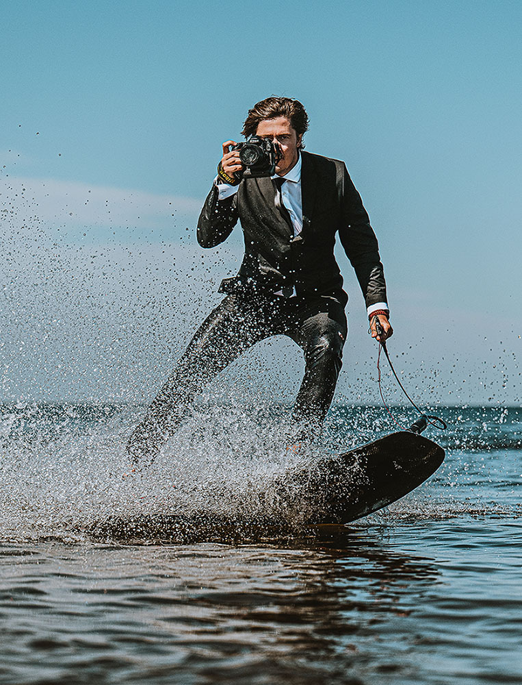 Photographer Andrejs Zavadskis on location with his camera